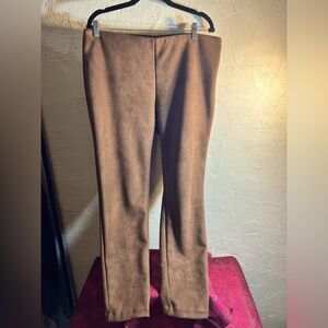 Faux suede pants by CHAPS, XL w side zip, equestrian vibe, EUC, straight -great!